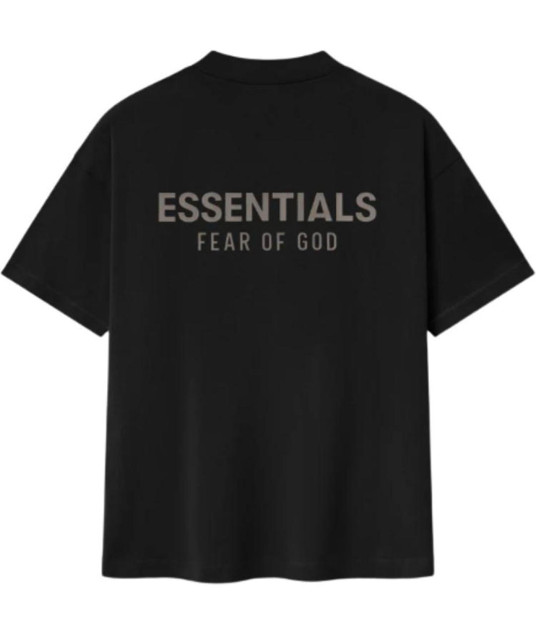 FEAR OF GOD ESSENTIALS Черная хлопковая футболка, фото 2