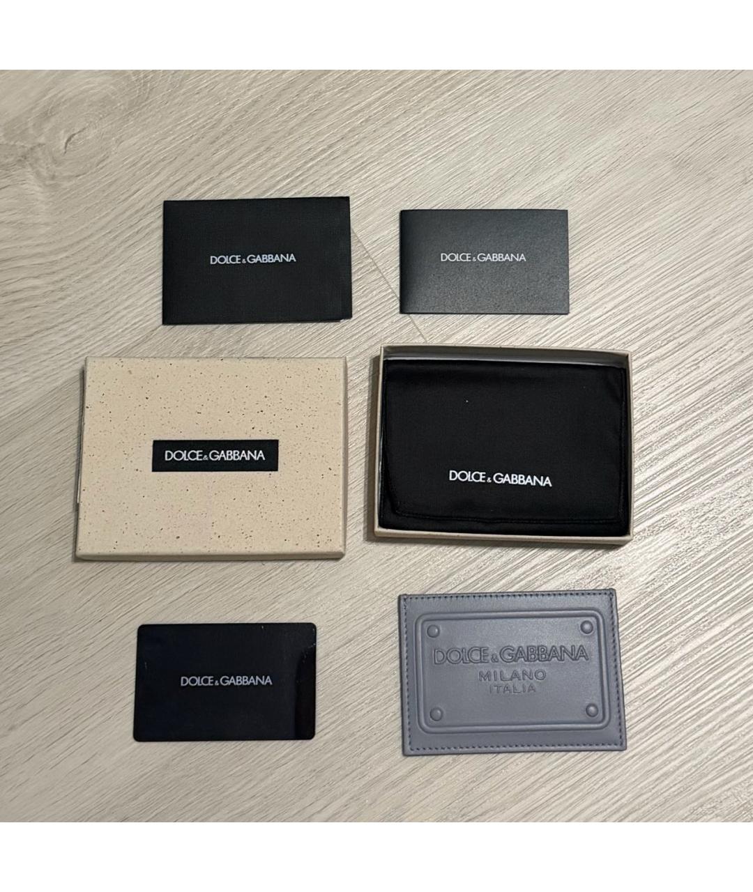 DOLCE&GABBANA Антрацитовый кожаный кардхолдер, фото 3