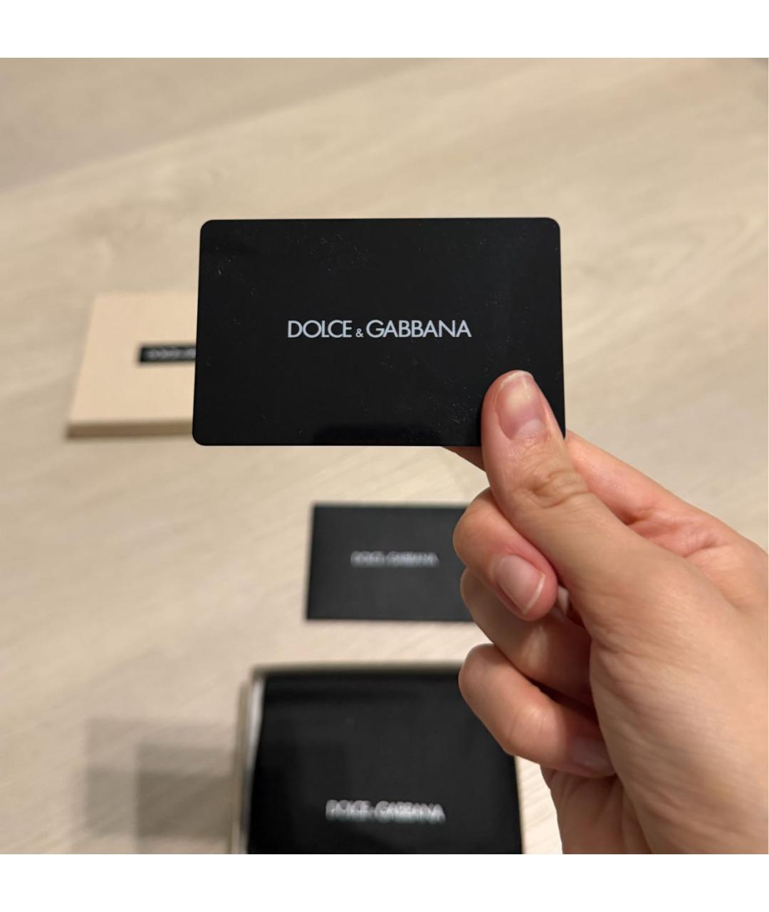 DOLCE&GABBANA Антрацитовый кожаный кардхолдер, фото 4