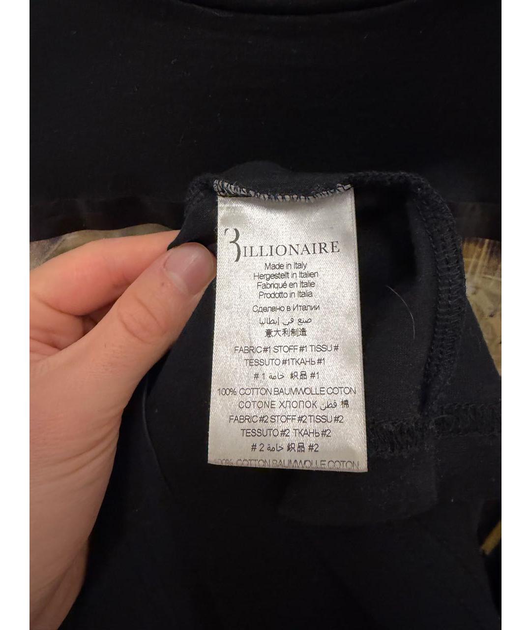 BILLIONAIRE Черная хлопковая футболка, фото 5