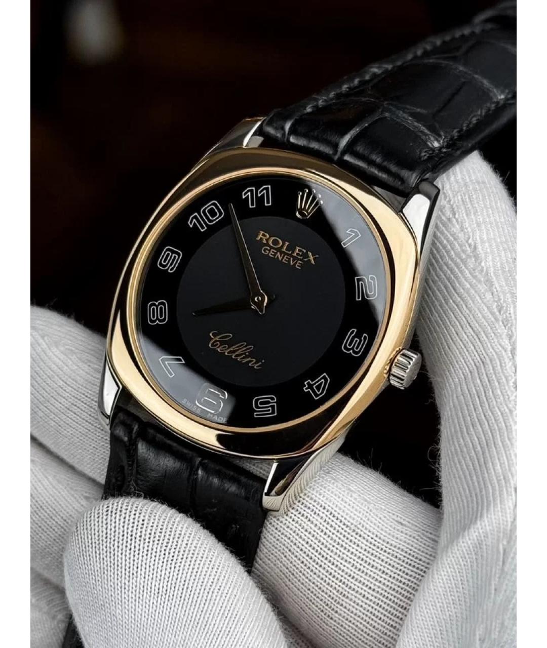 ROLEX Черные часы из розового золота, фото 2