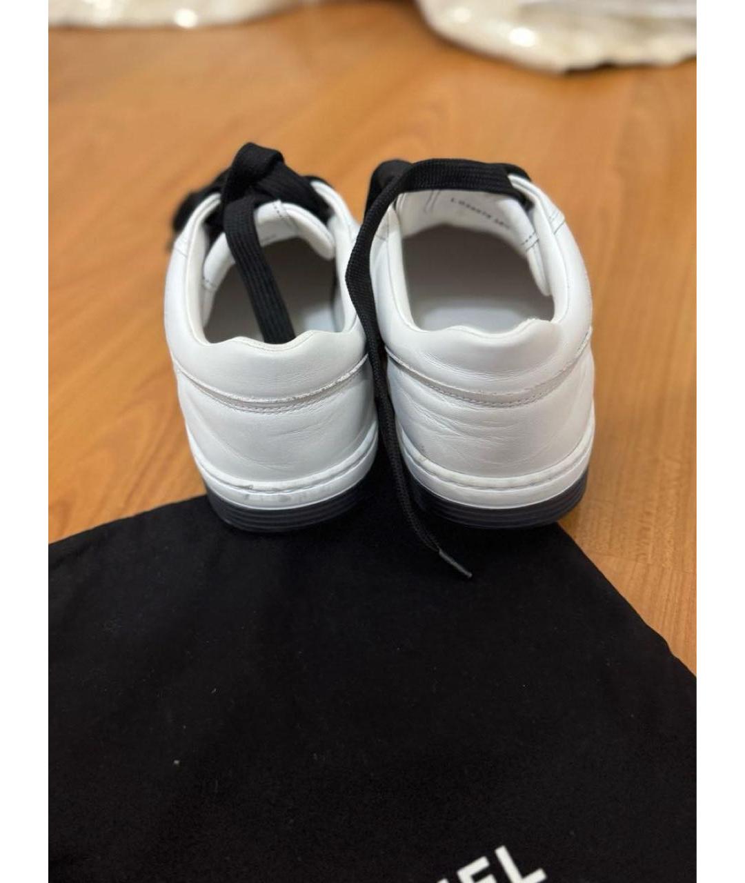 CHANEL Белые кожаные кроссовки, фото 5