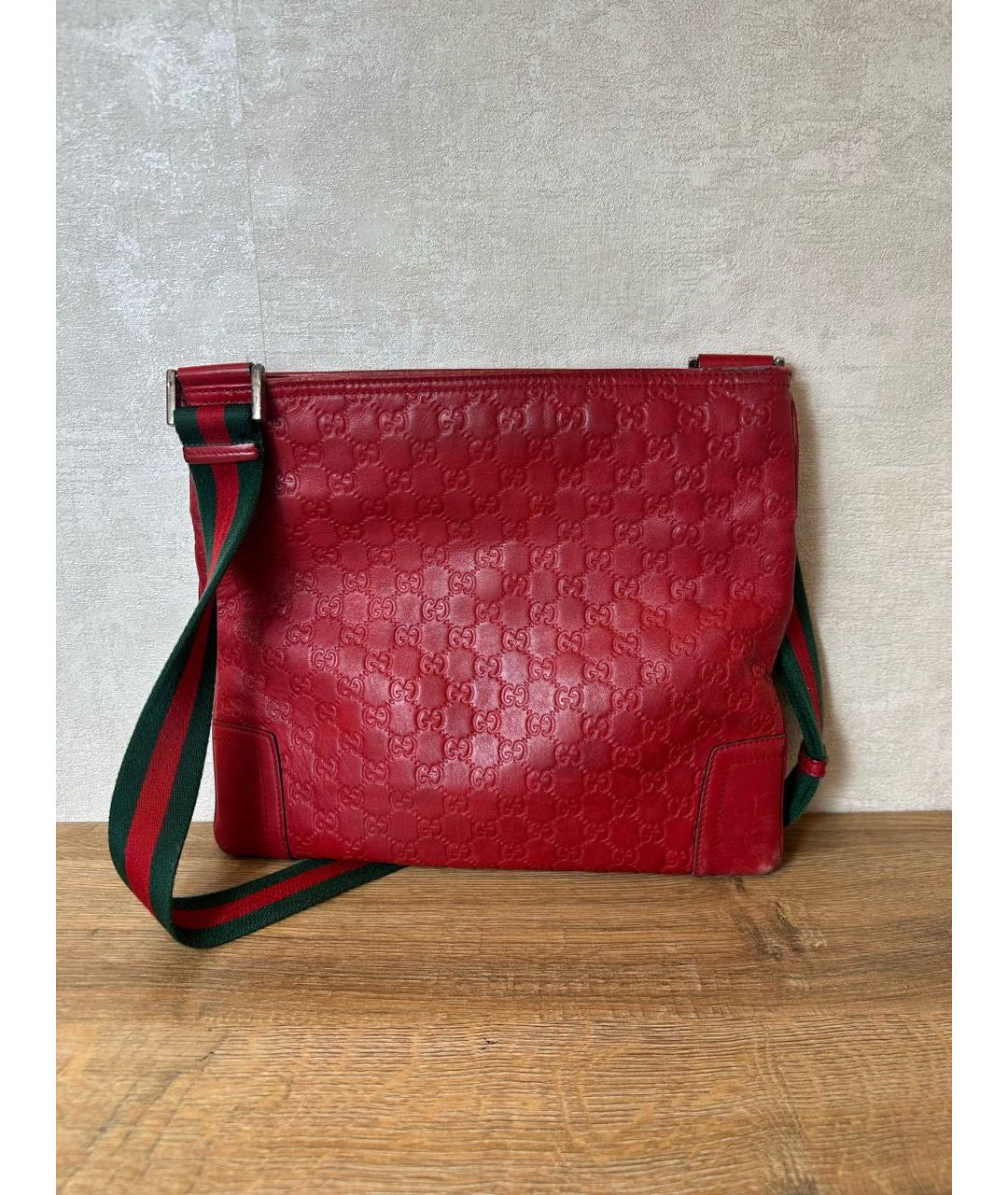 GUCCI Красная кожаная сумка на плечо, фото 2