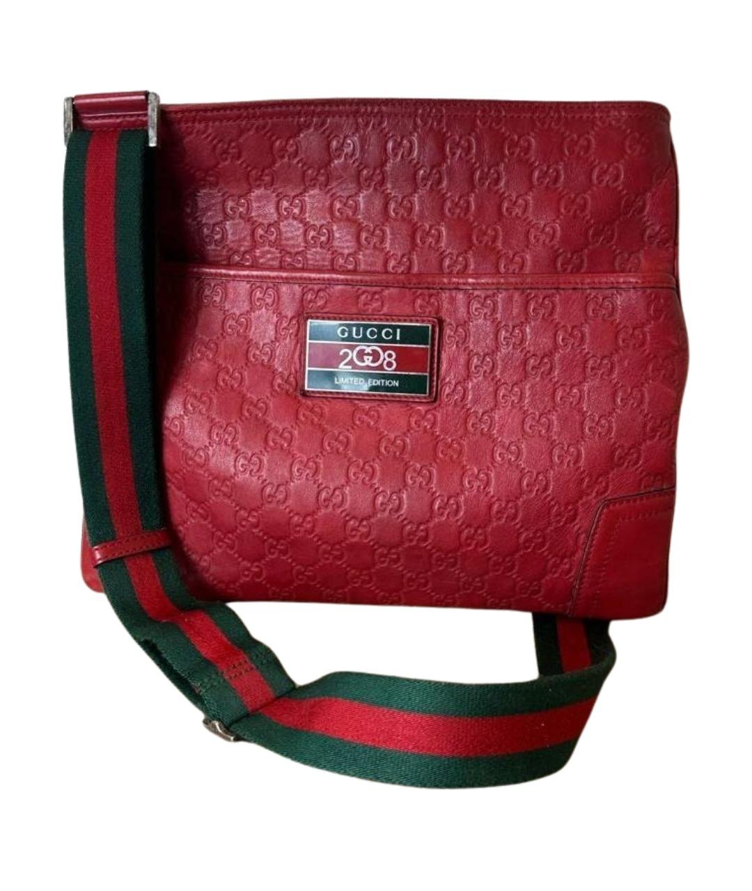GUCCI Красная кожаная сумка на плечо, фото 1