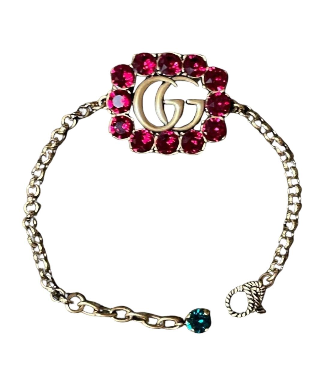 GUCCI Бордовый металлический браслет, фото 1