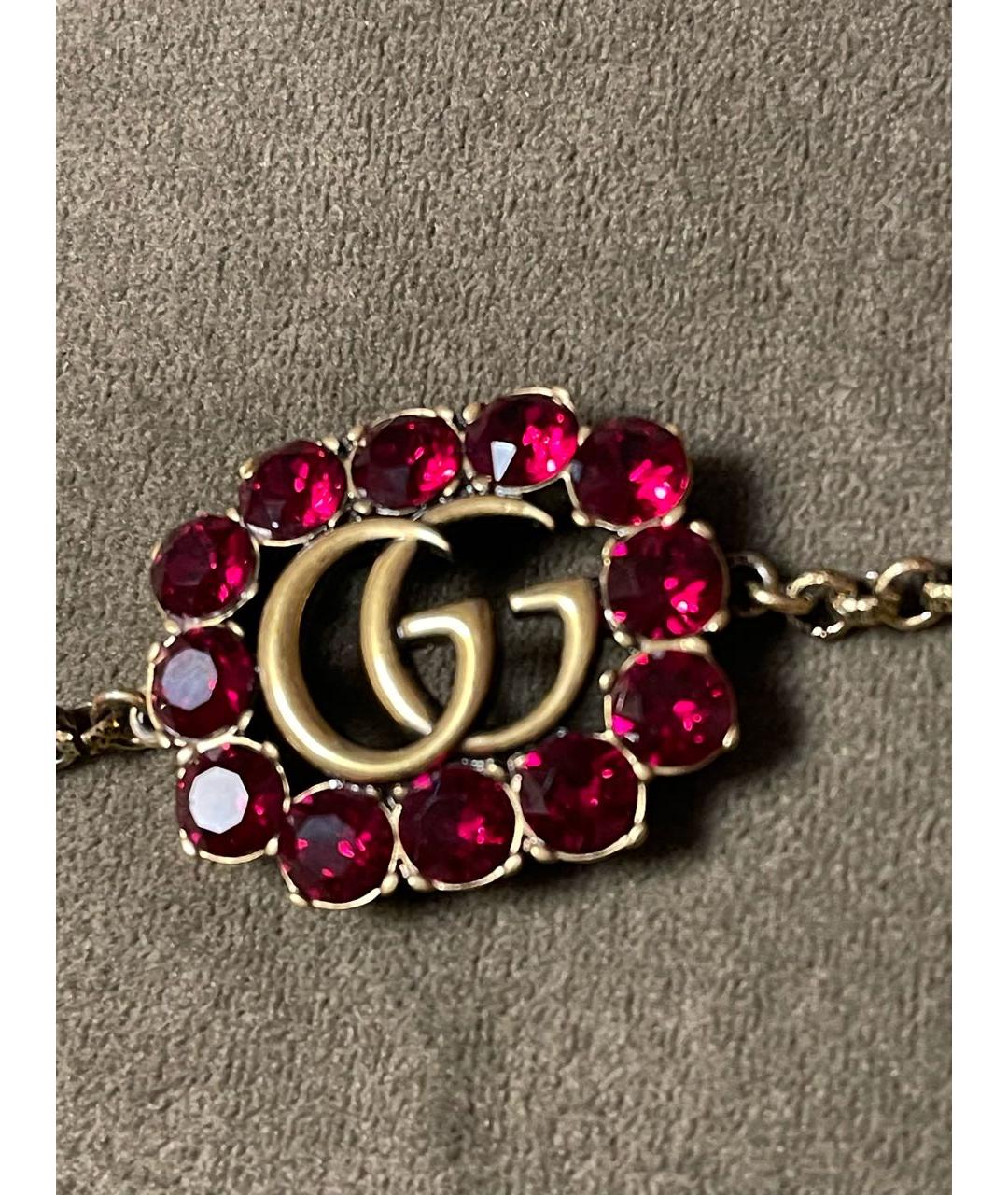 GUCCI Бордовый металлический браслет, фото 2