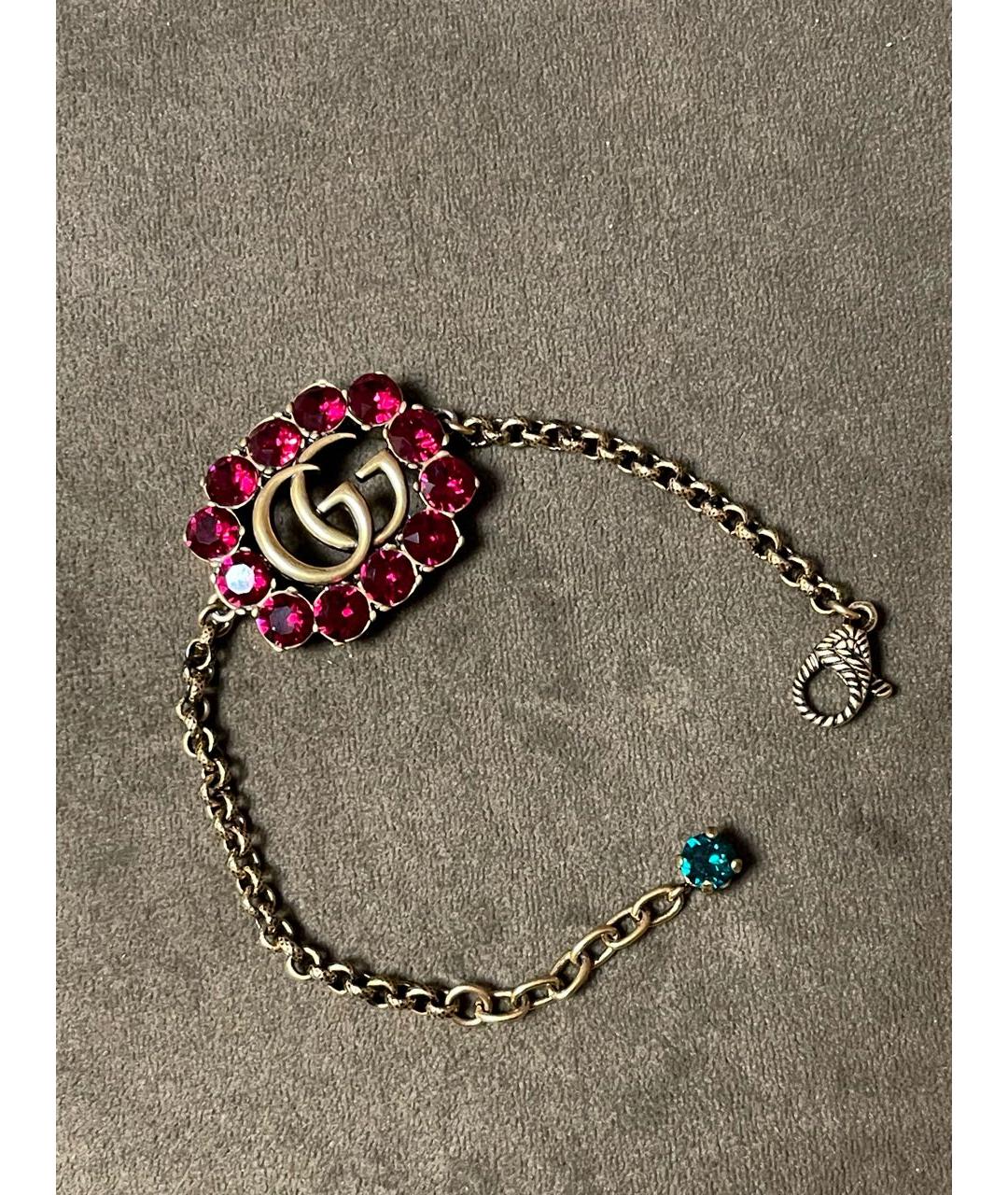 GUCCI Бордовый металлический браслет, фото 3