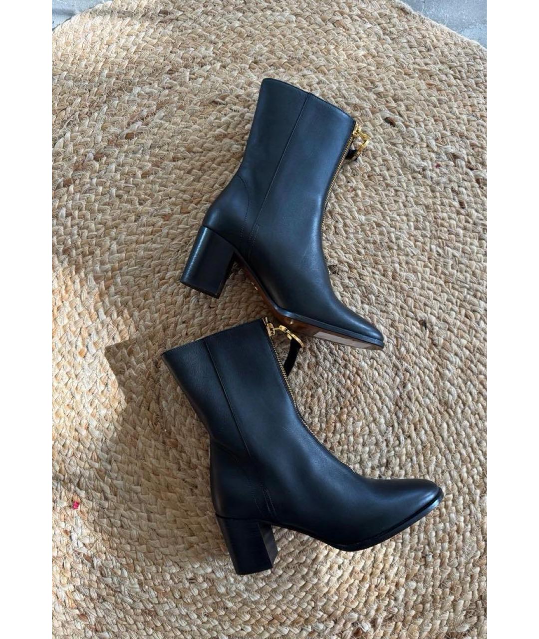 CHRISTIAN DIOR Черные кожаные полусапоги, фото 5