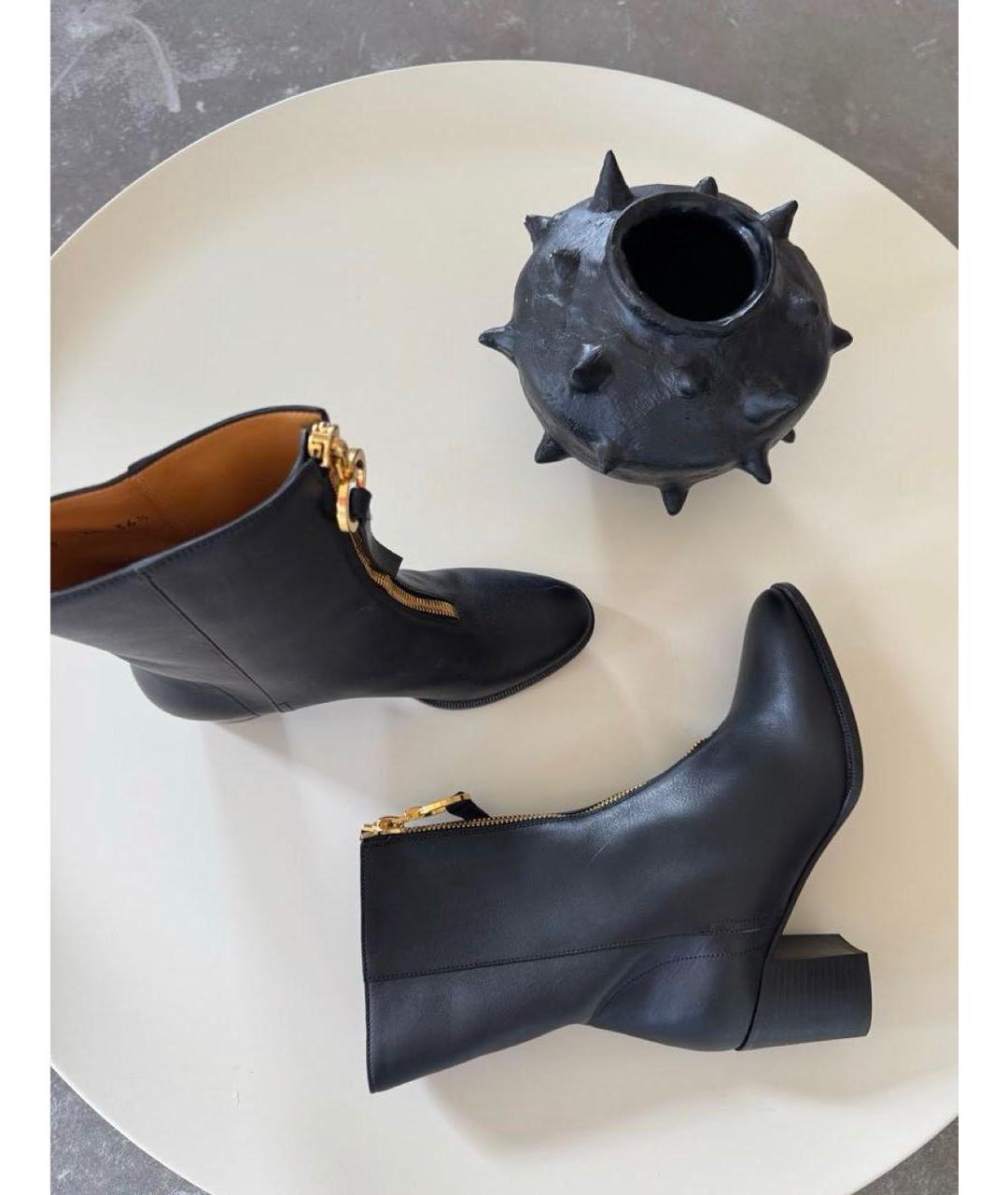 CHRISTIAN DIOR Черные кожаные полусапоги, фото 3