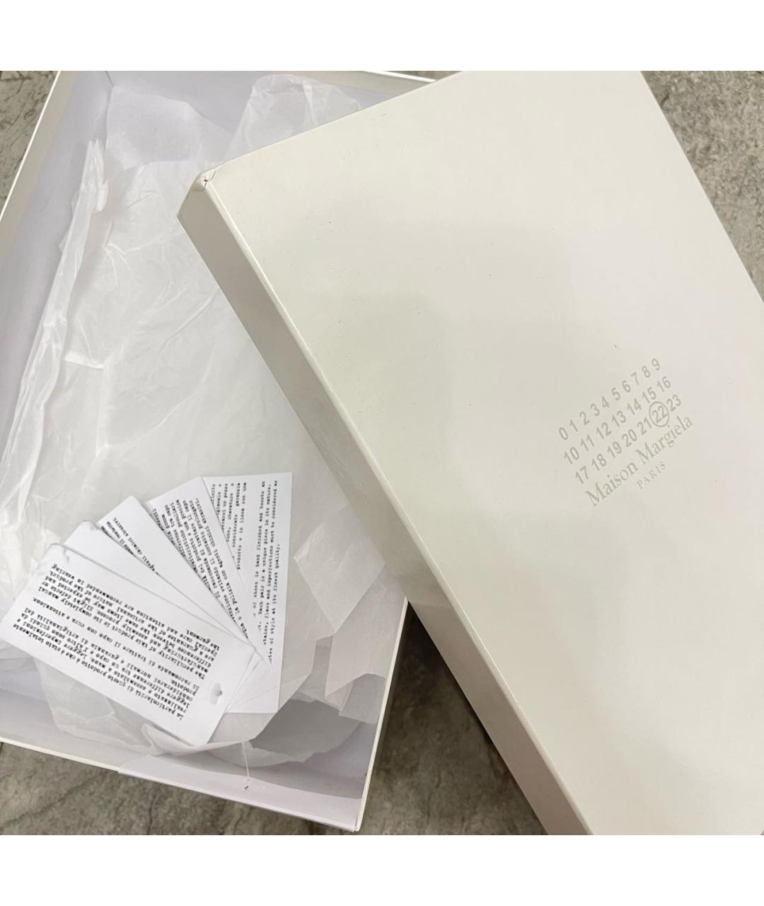 MAISON MARGIELA Черные кожаные низкие кроссовки / кеды, фото 4