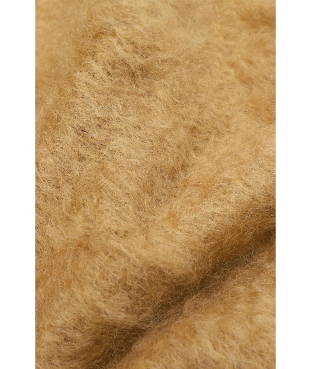 JIL SANDER Бежевый шерстяной шарф, фото 4