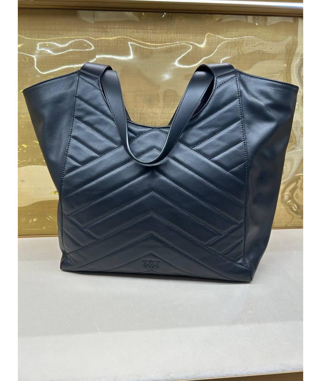 PINKO Черная кожаная сумка тоут, фото 3