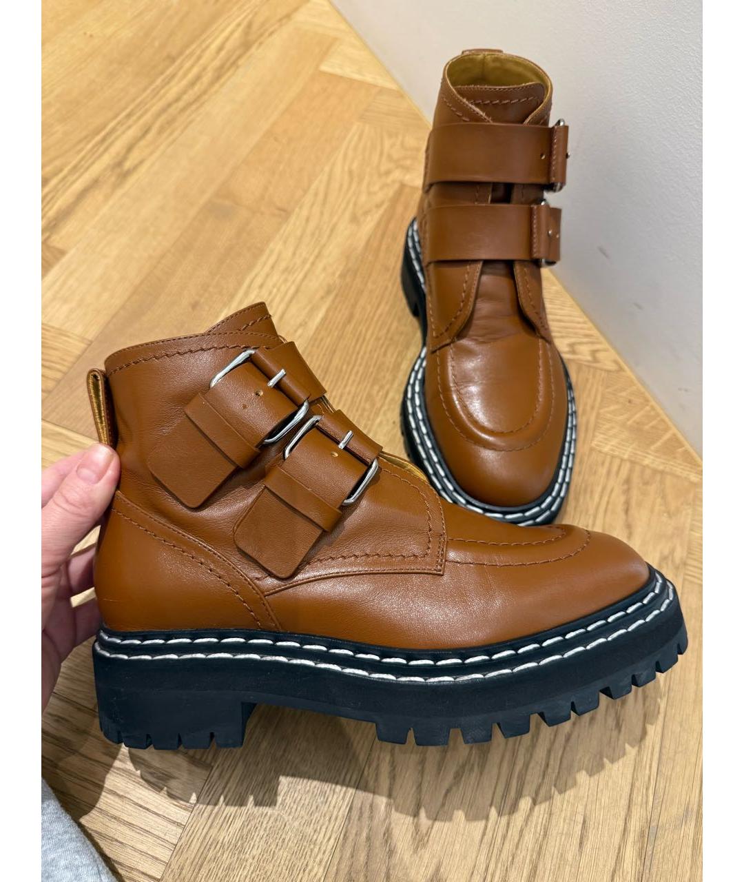 PROENZA SCHOULER Коричневые кожаные ботинки, фото 6