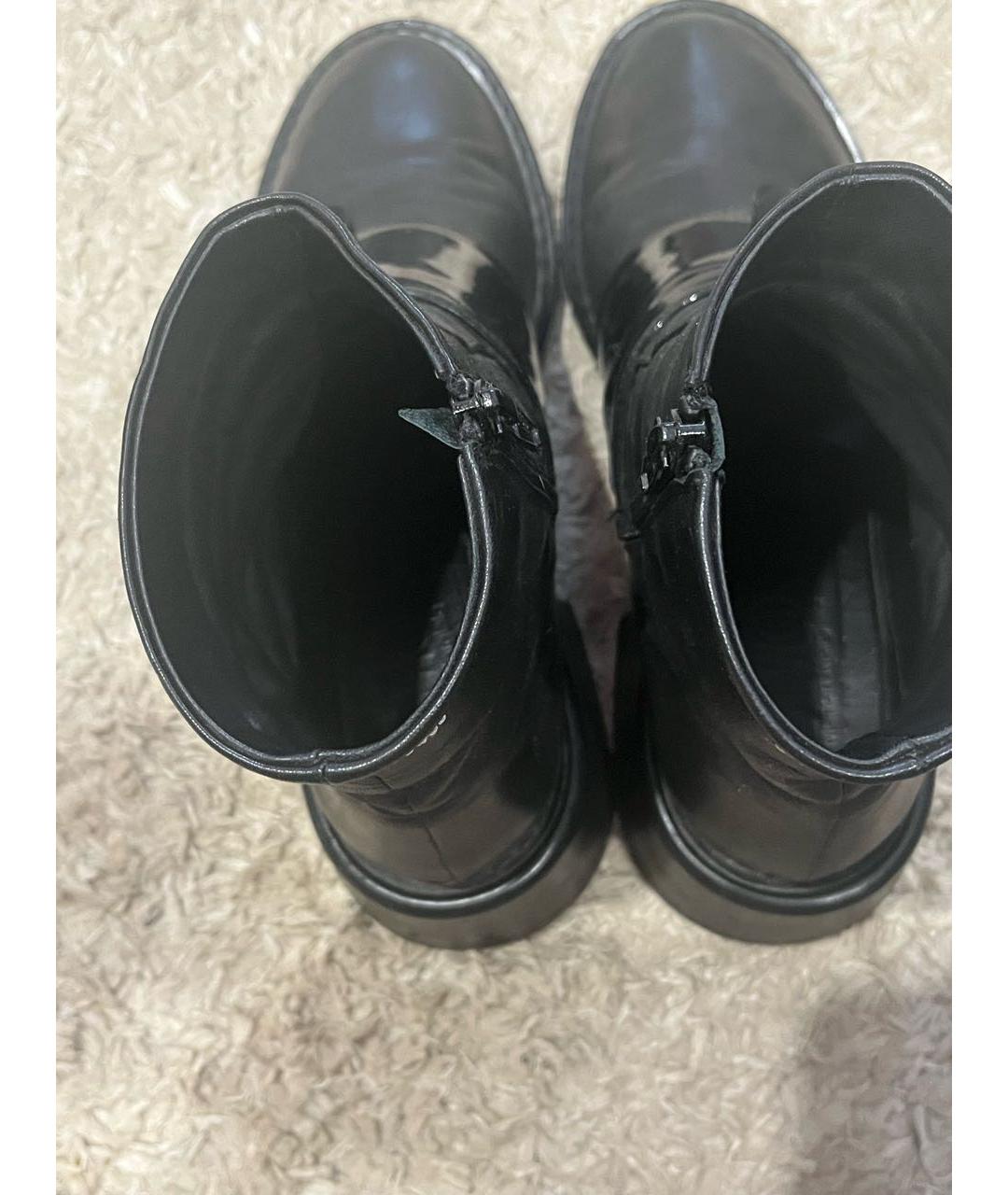 MAISON MARGIELA Черные кожаные ботинки, фото 3