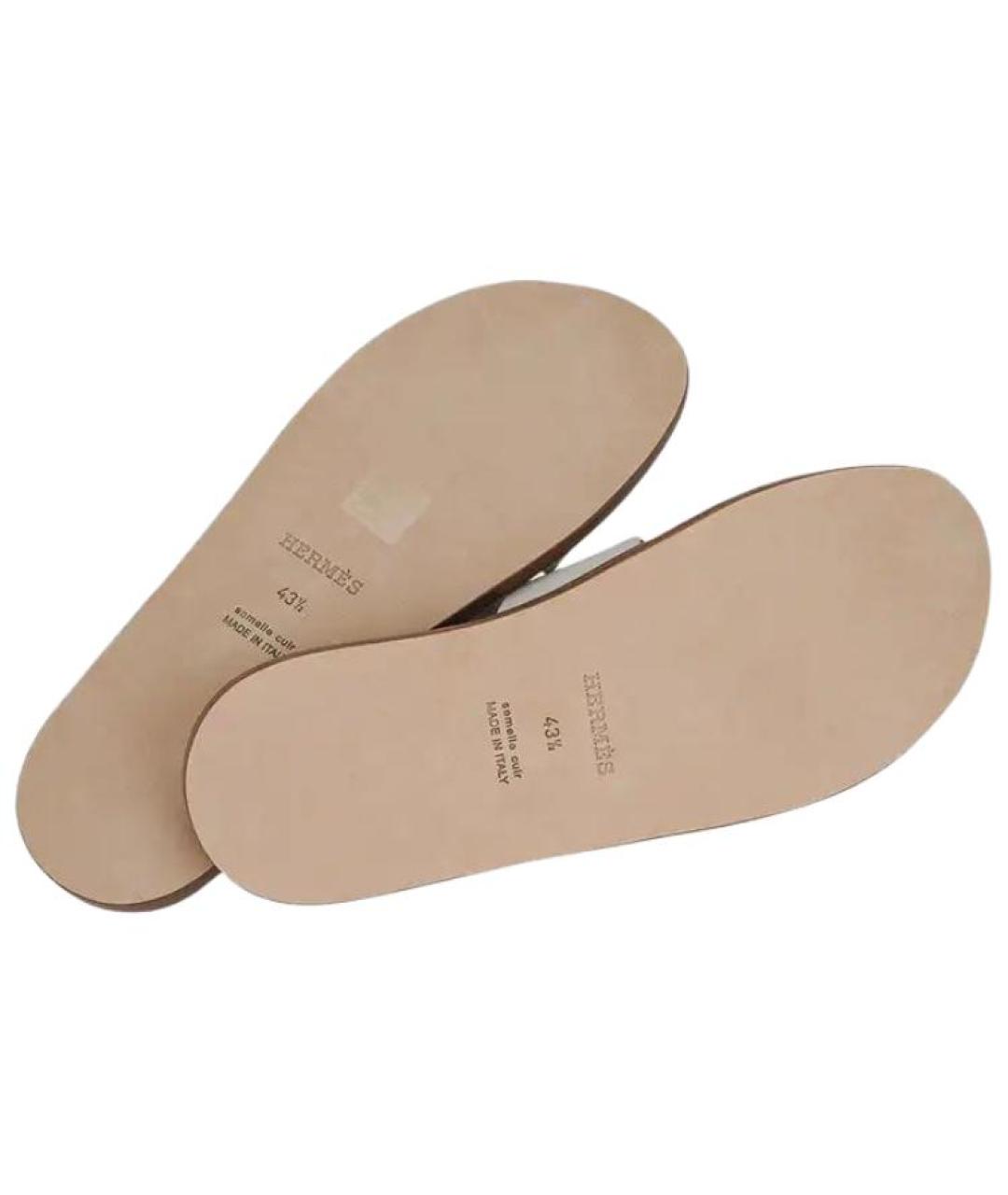 HERMES Белые сандалии, фото 6