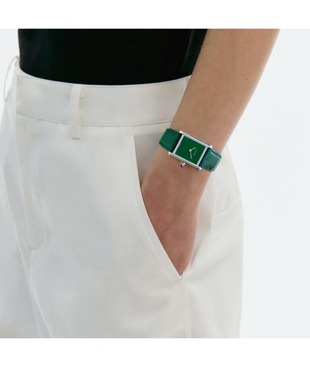 CARTIER Зеленые металлические часы, фото 3