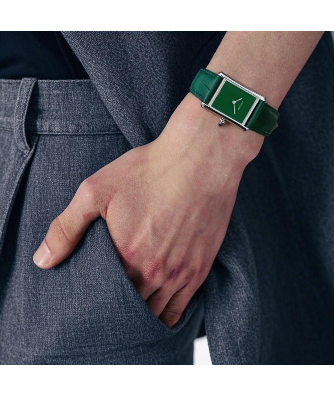 CARTIER Зеленые металлические часы, фото 2