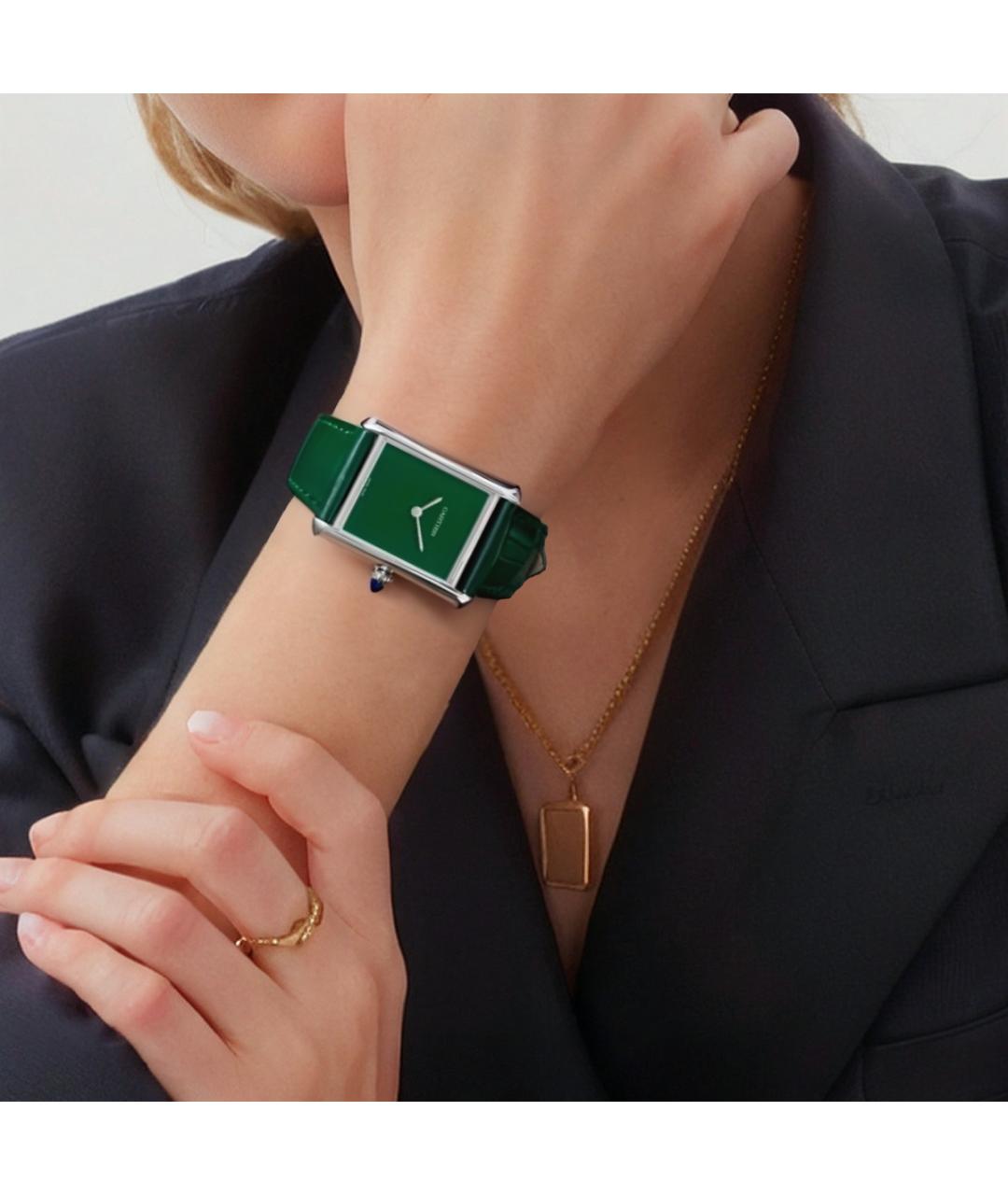 CARTIER Зеленые металлические часы, фото 5