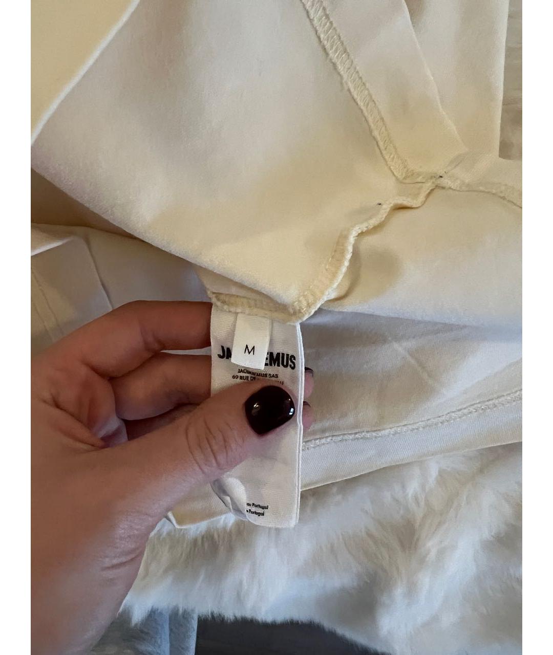 JACQUEMUS Бежевая хлопковая футболка, фото 4