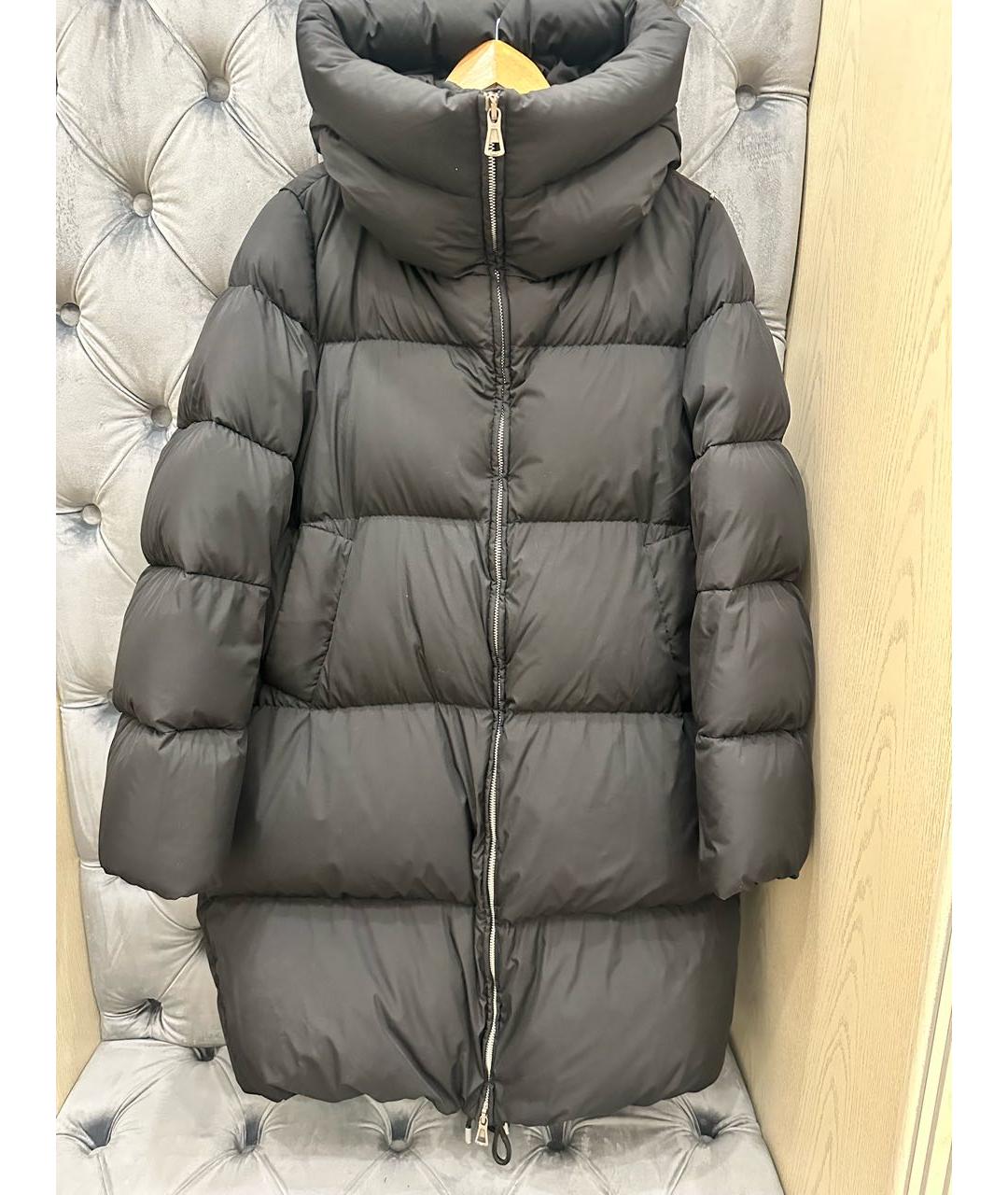 SPORTMAX Черный полиэстеровый пуховик, фото 7