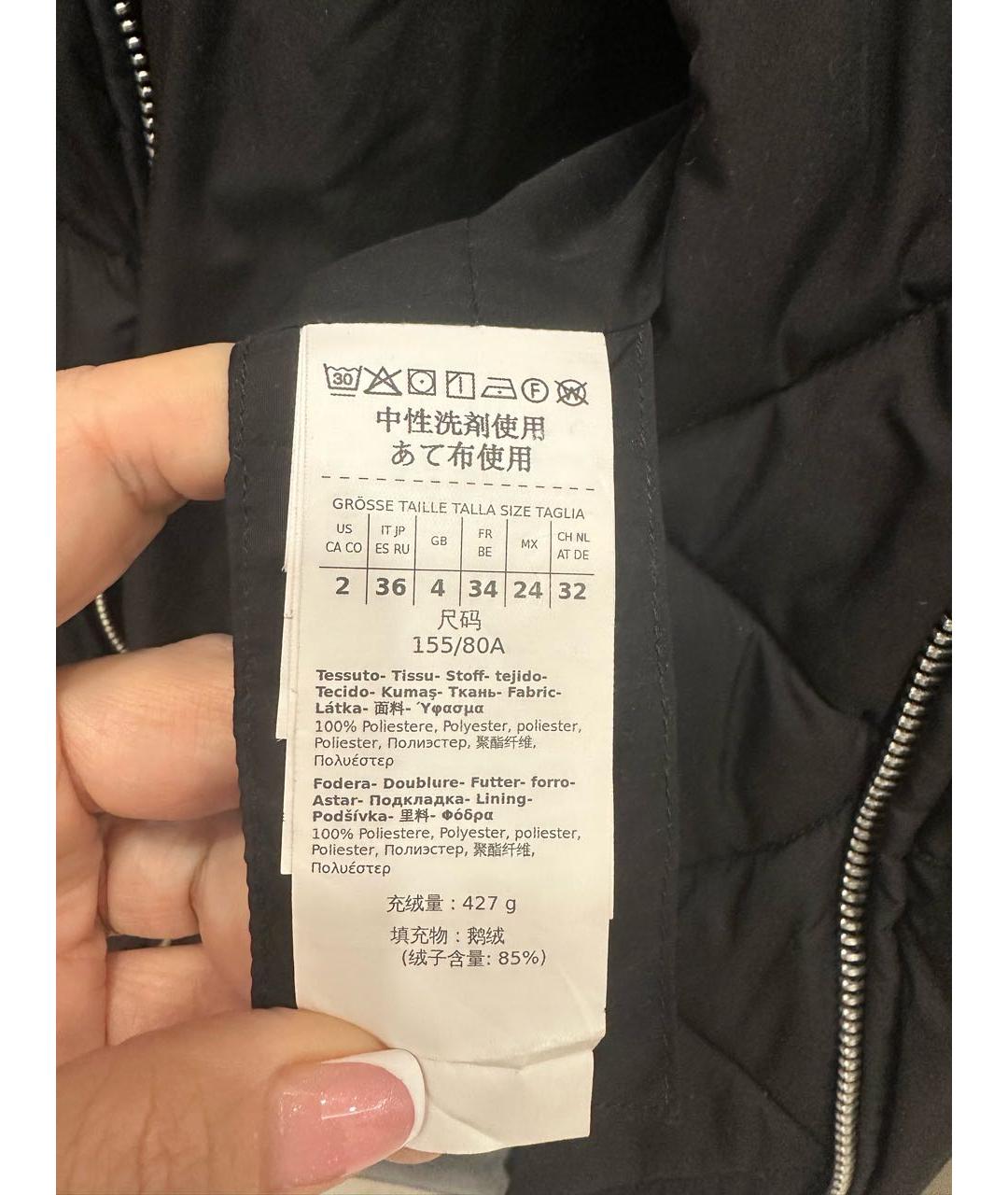 SPORTMAX Черный полиэстеровый пуховик, фото 6
