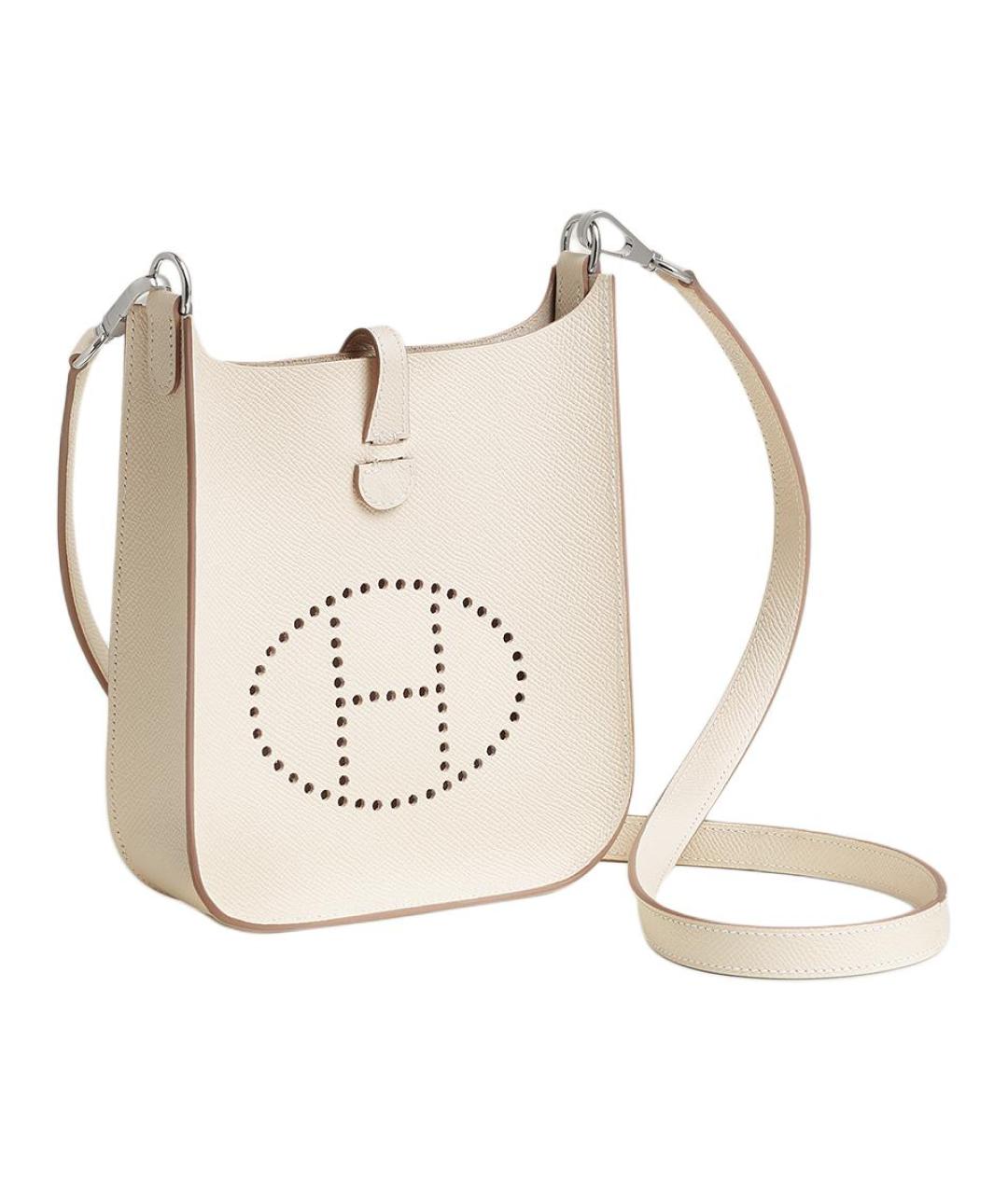 HERMES Белая кожаная сумка через плечо, фото 2