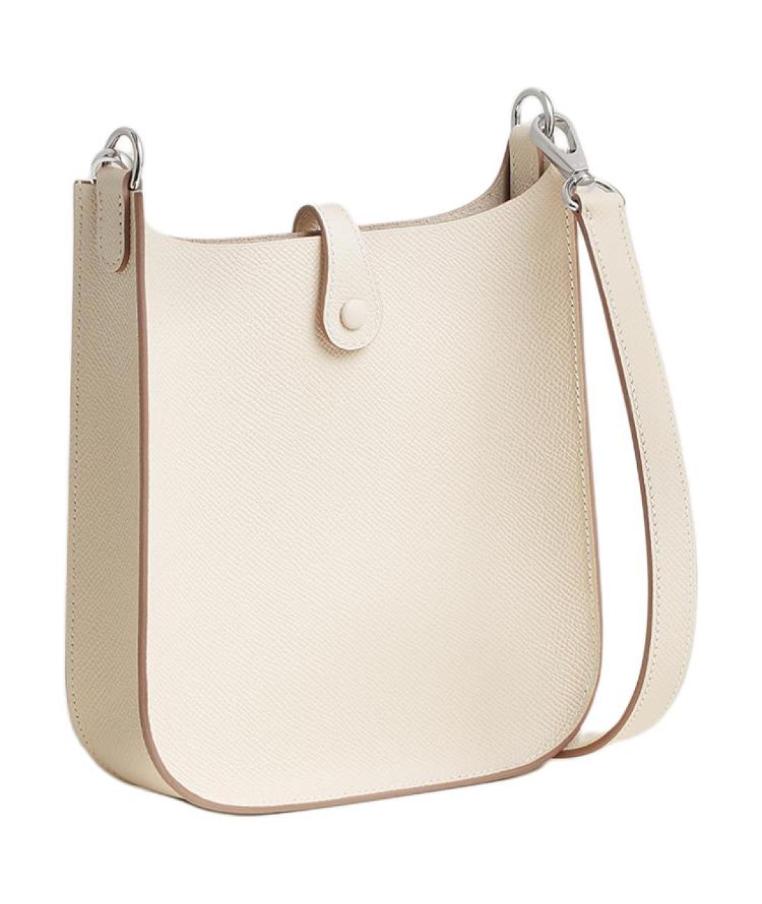 HERMES Белая кожаная сумка через плечо, фото 3