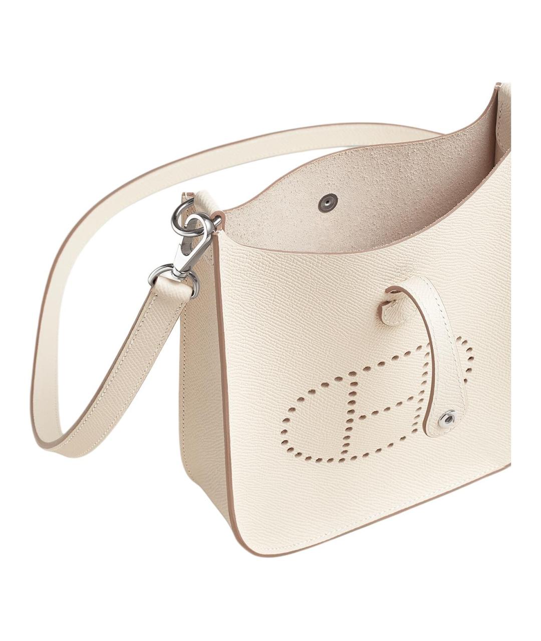 HERMES Белая кожаная сумка через плечо, фото 4