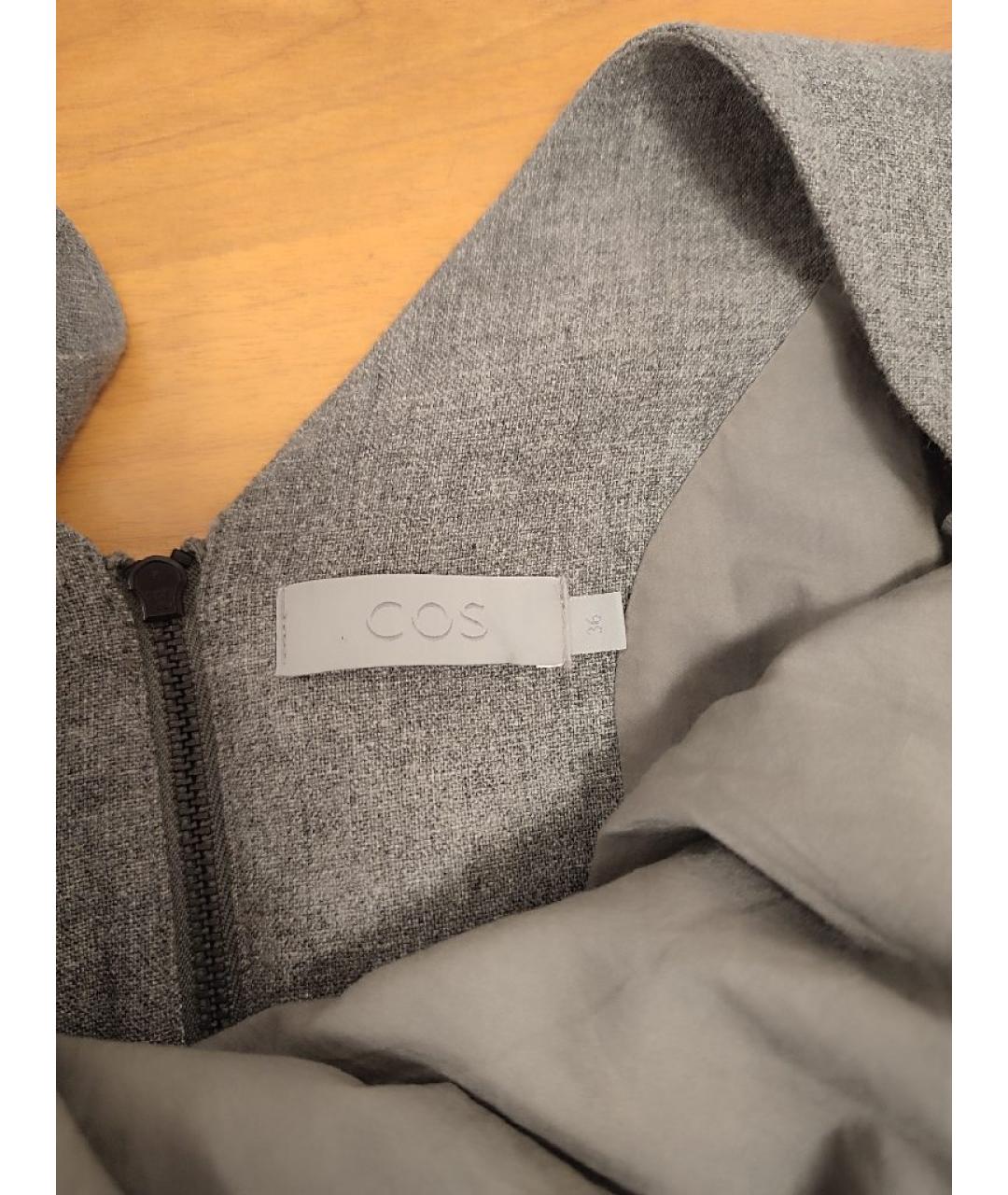 COS Серое шерстяное повседневное платье, фото 3