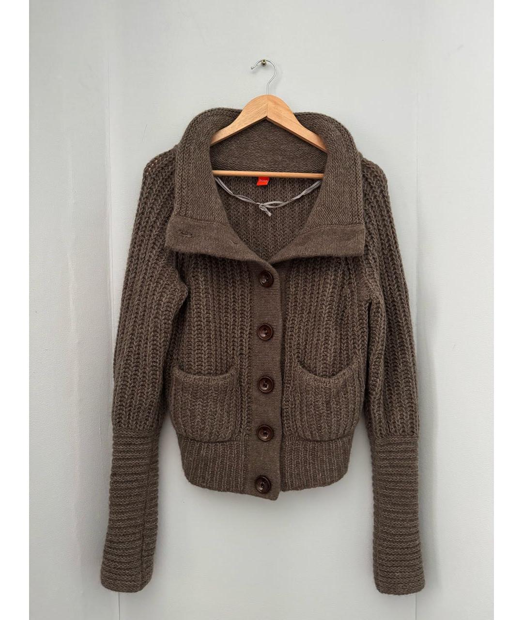 HUGO BOSS Коричневый хлопковый кардиган, фото 3
