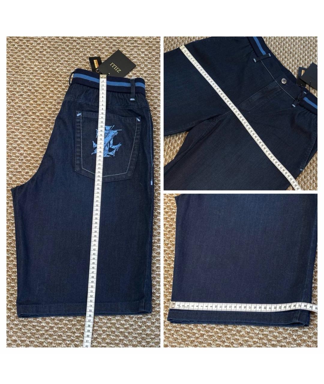 ZILLI Темно-синие хлопковые шорты, фото 8