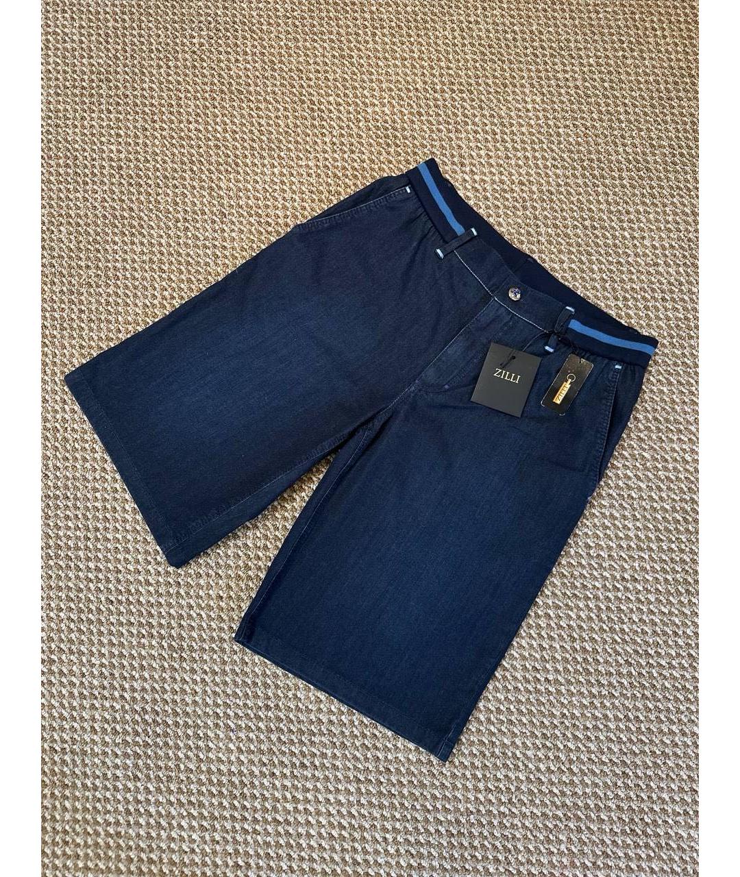 ZILLI Темно-синие хлопковые шорты, фото 3