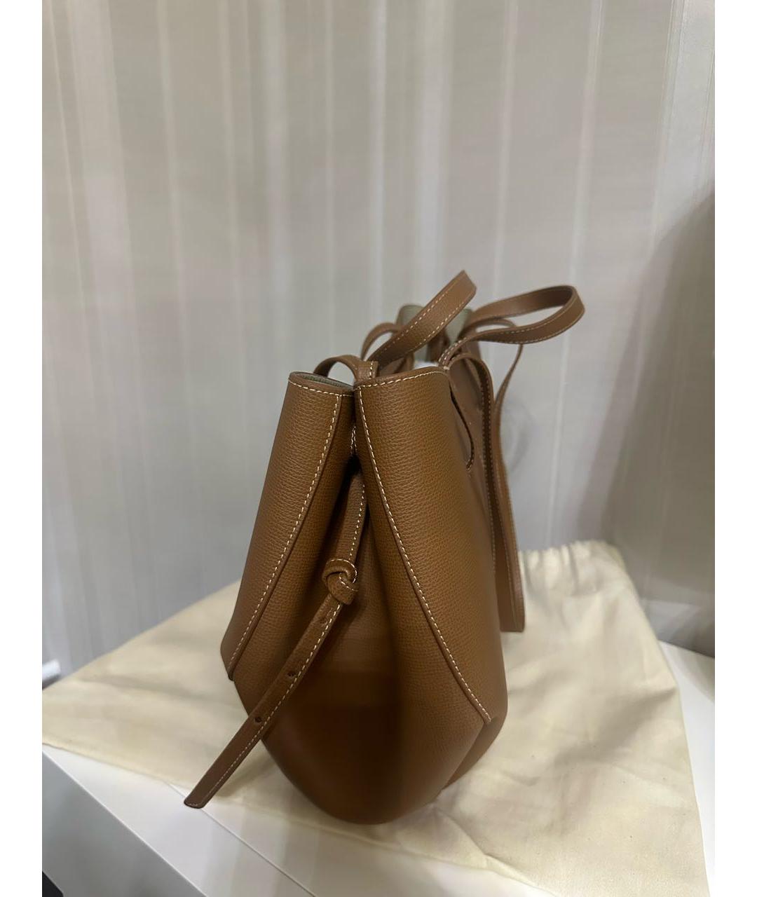 POLENE Коричневая кожаная сумка тоут, фото 2