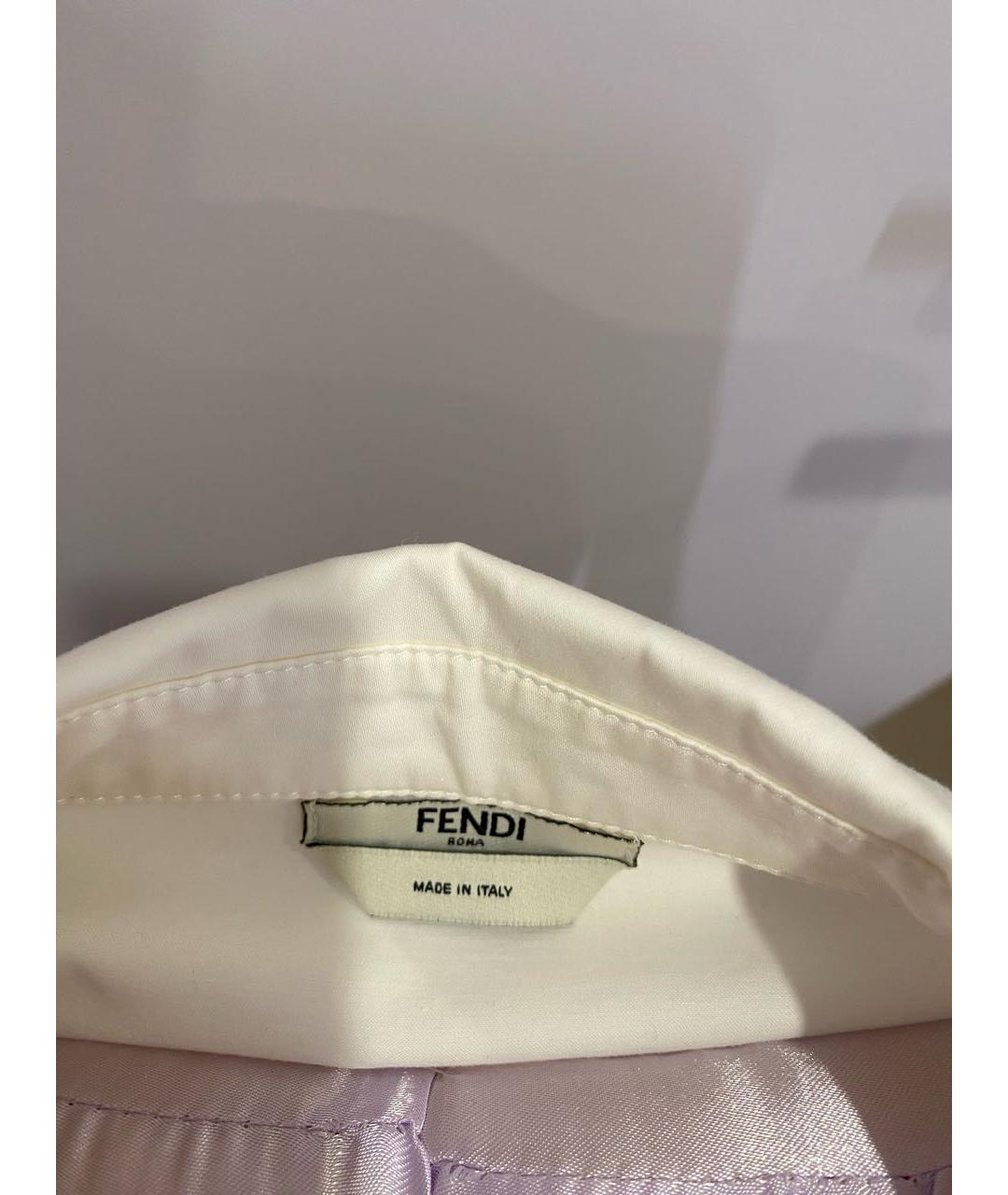 FENDI Белое хлопковое повседневное платье, фото 6