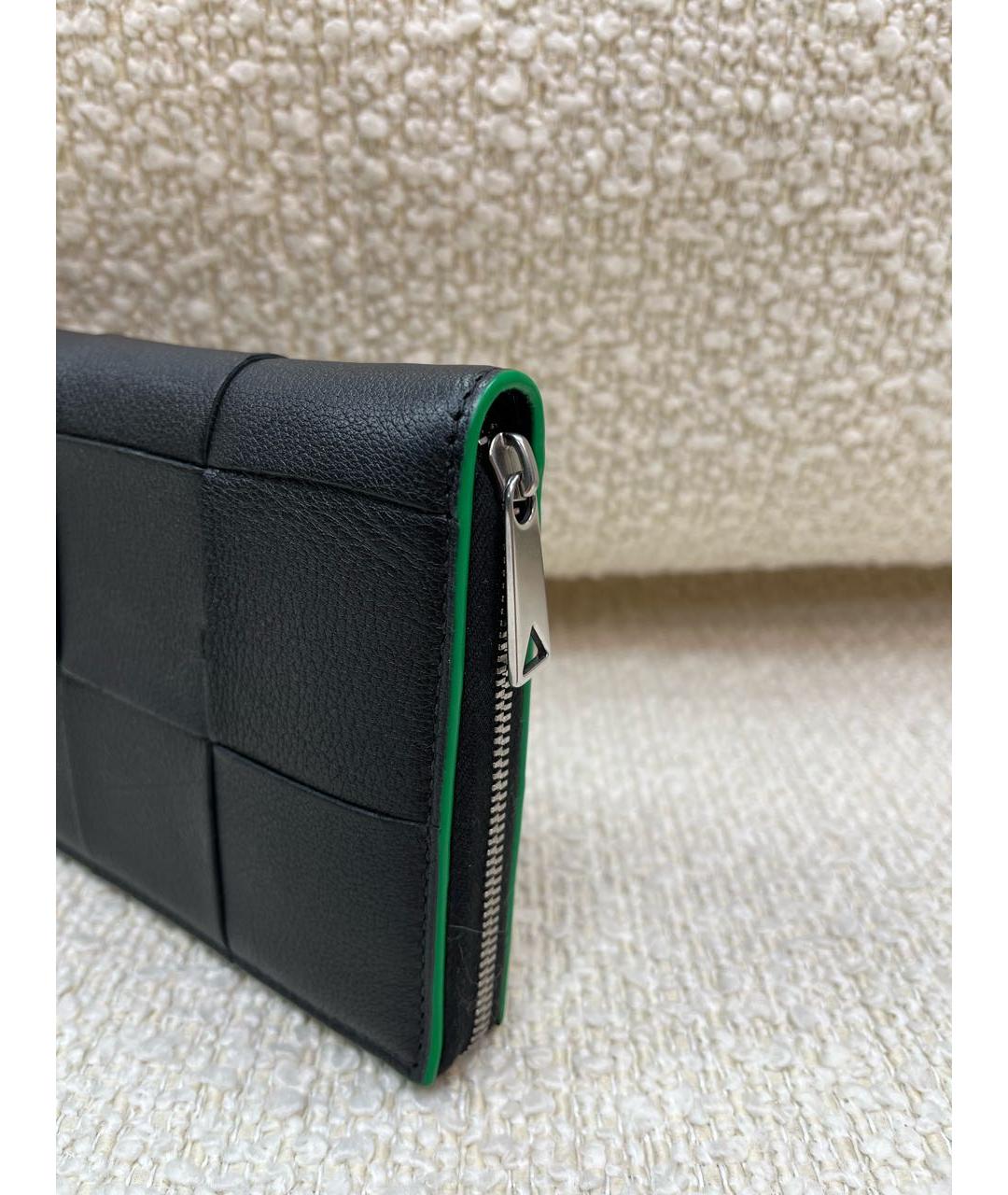 BOTTEGA VENETA Черный кожаный кошелек, фото 7