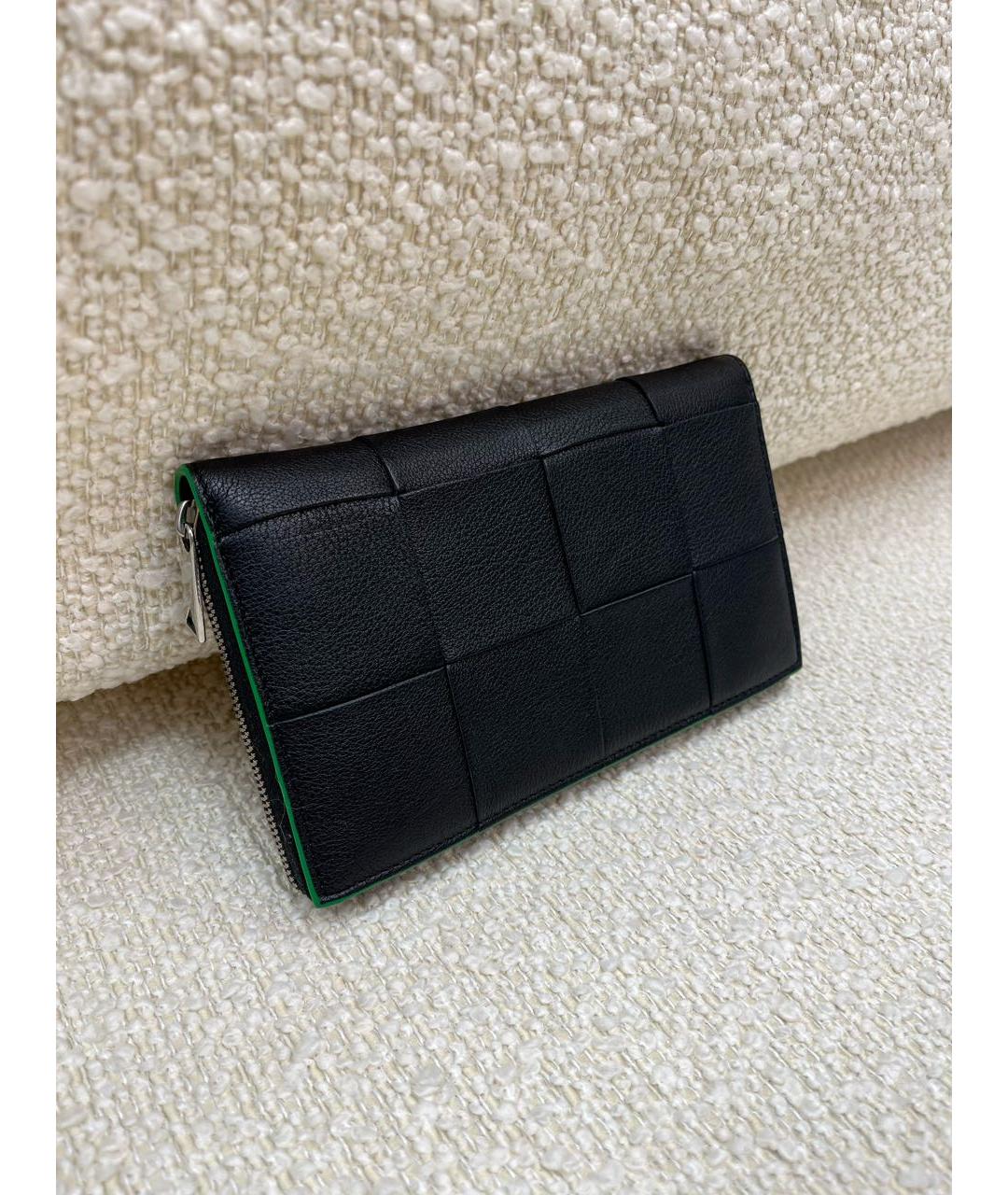BOTTEGA VENETA Черный кожаный кошелек, фото 4
