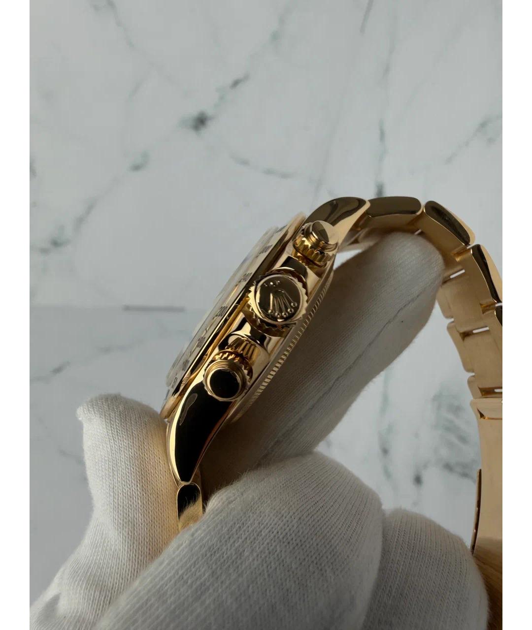 ROLEX Черные часы из желтого золота, фото 4