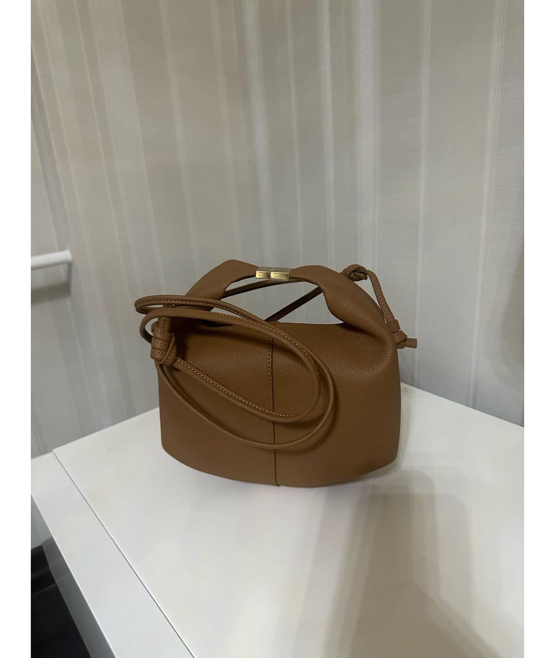 POLENE Коричневая кожаная сумка через плечо, фото 5