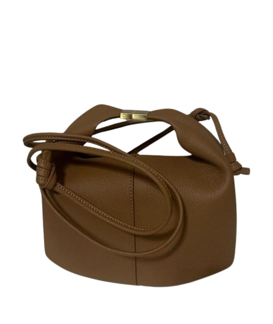 POLENE Коричневая кожаная сумка через плечо, фото 1