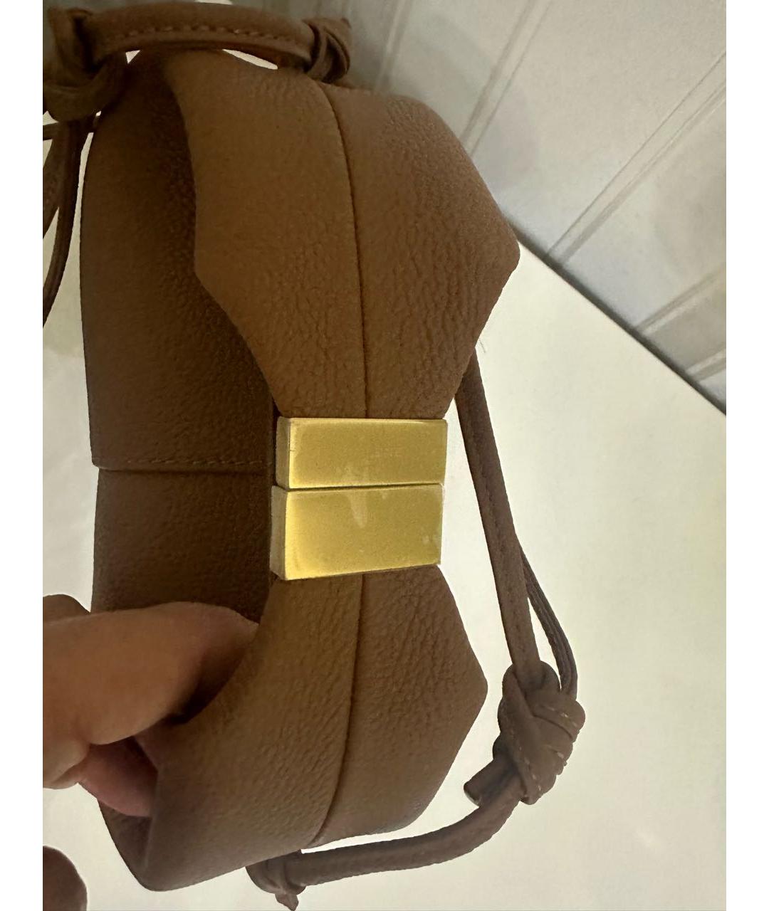 POLENE Коричневая кожаная сумка через плечо, фото 2