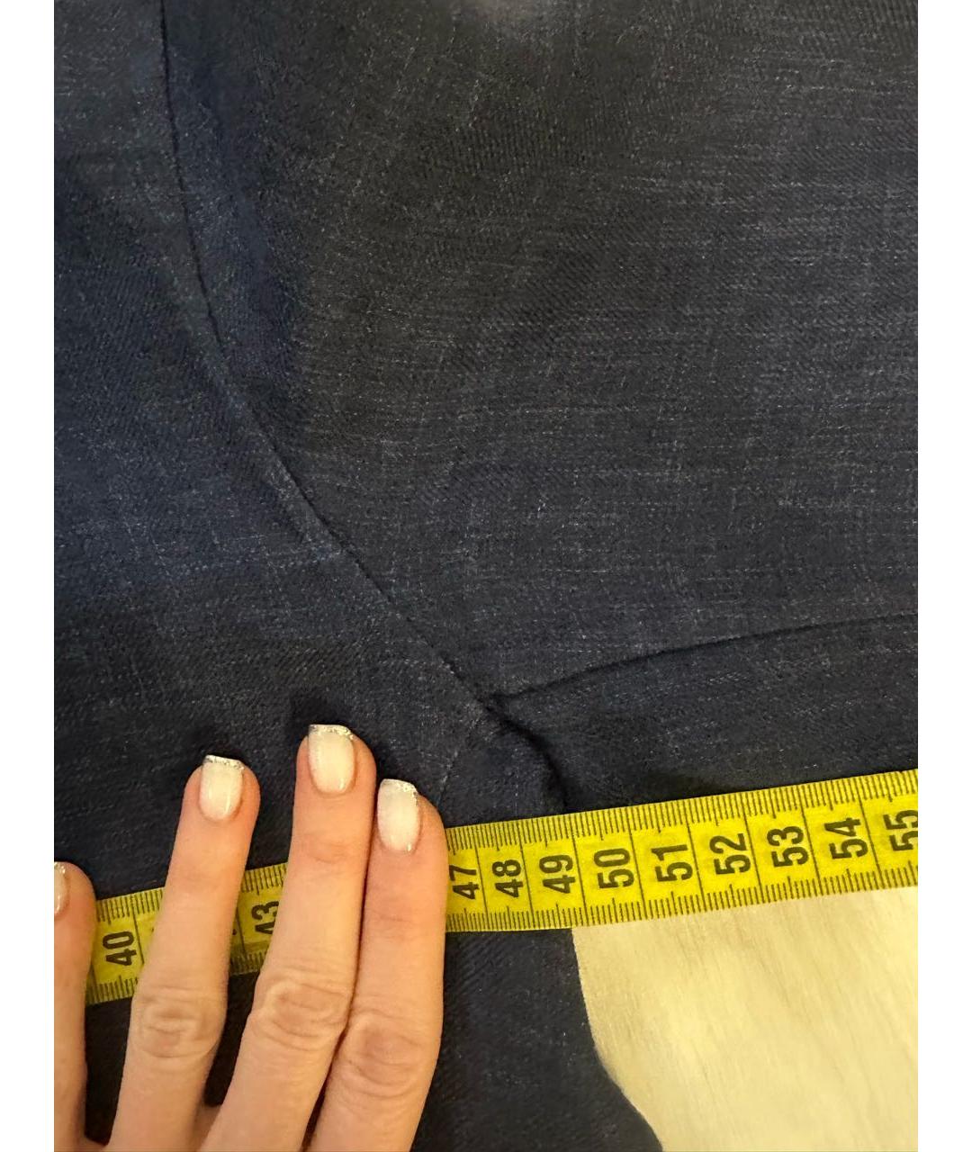 LORO PIANA Темно-синяя льняная куртка, фото 7