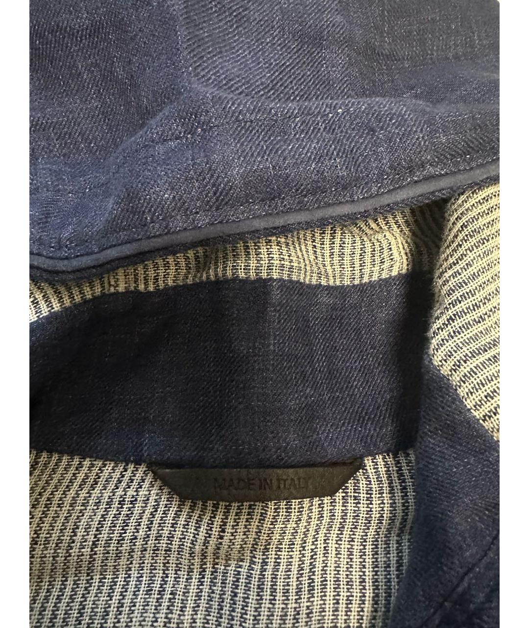 LORO PIANA Темно-синяя льняная куртка, фото 2