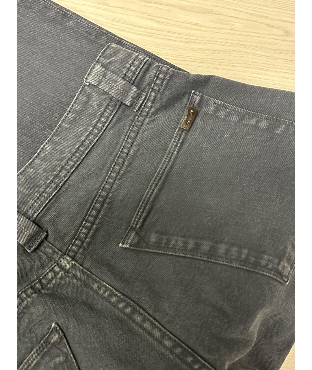 LORO PIANA Антрацитовые хлопковые прямые джинсы, фото 5