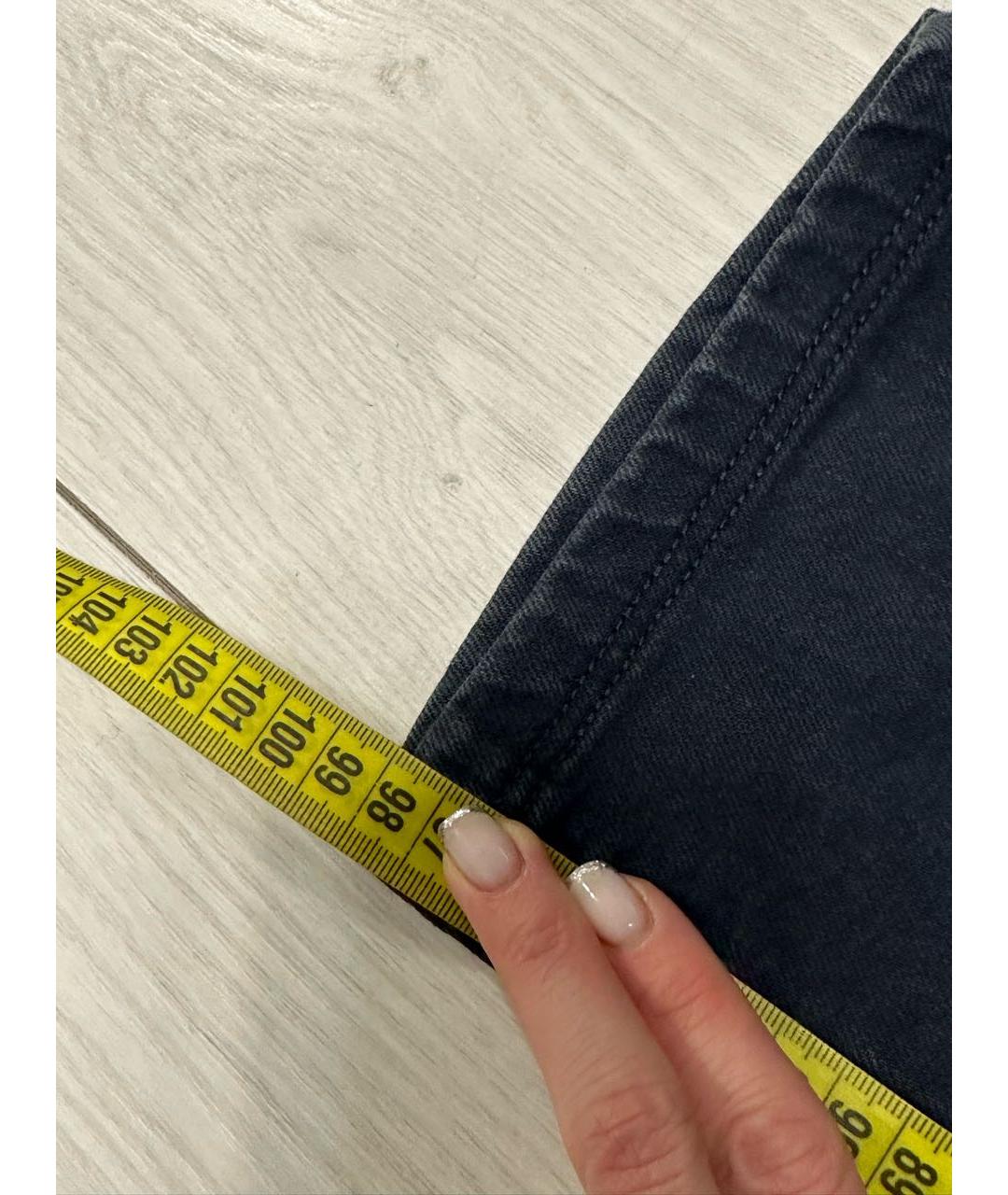 LORO PIANA Антрацитовые хлопковые прямые джинсы, фото 7