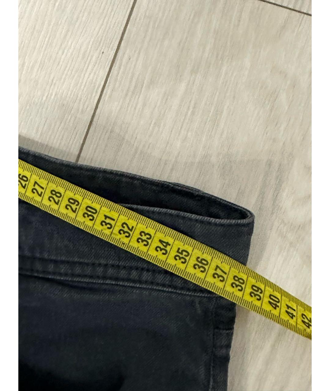 LORO PIANA Антрацитовые хлопковые прямые джинсы, фото 6