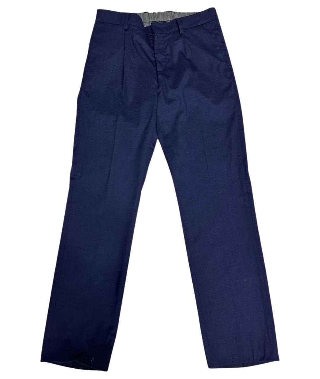 LORO PIANA Темно-синие шерстяные повседневные брюки, фото 1