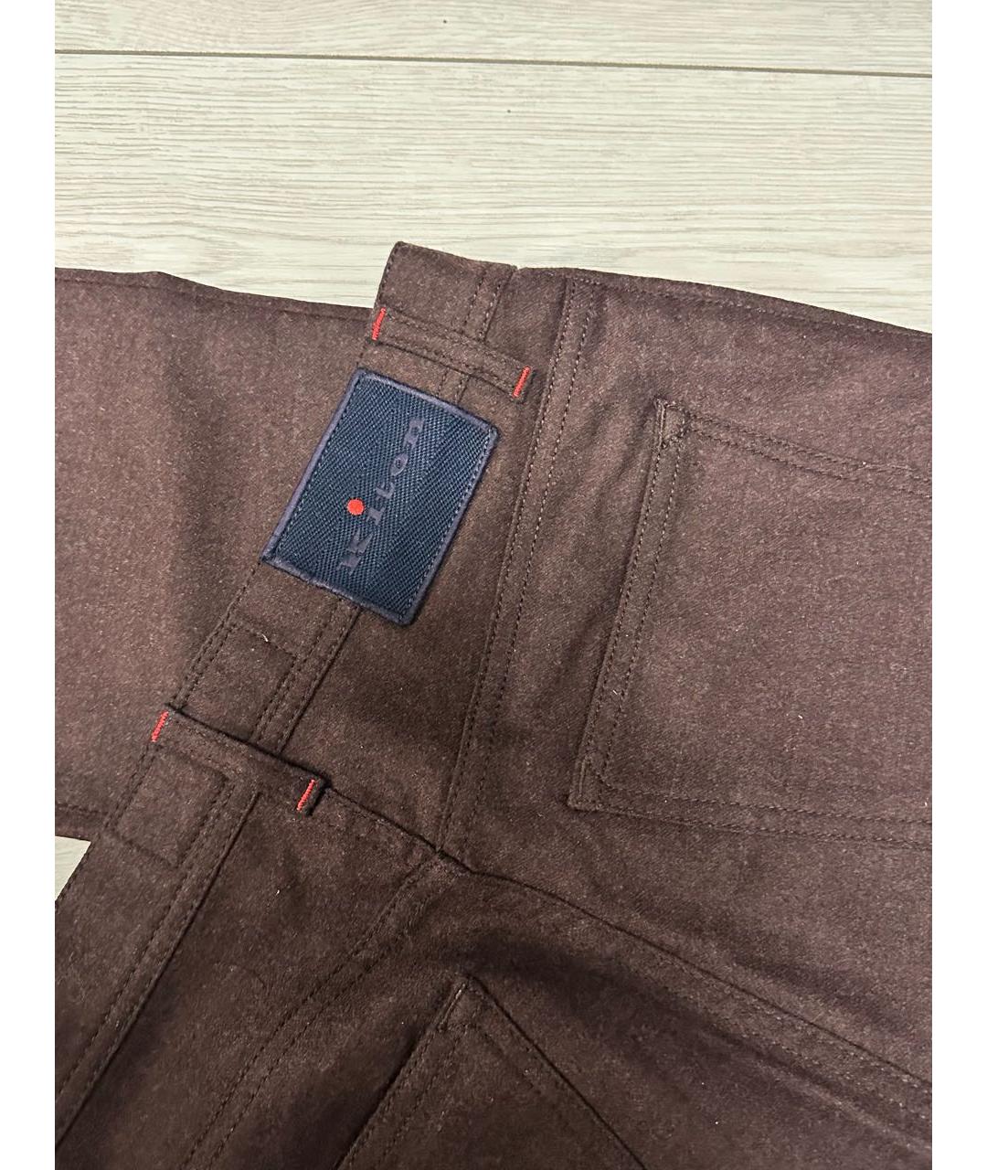 KITON Коричневые повседневные брюки, фото 4