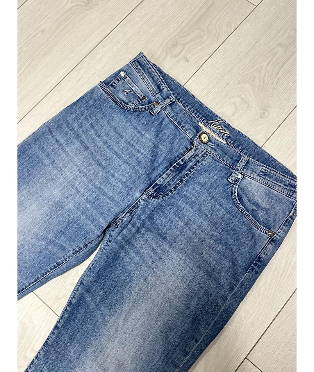 KITON Голубые хлопковые прямые джинсы, фото 2