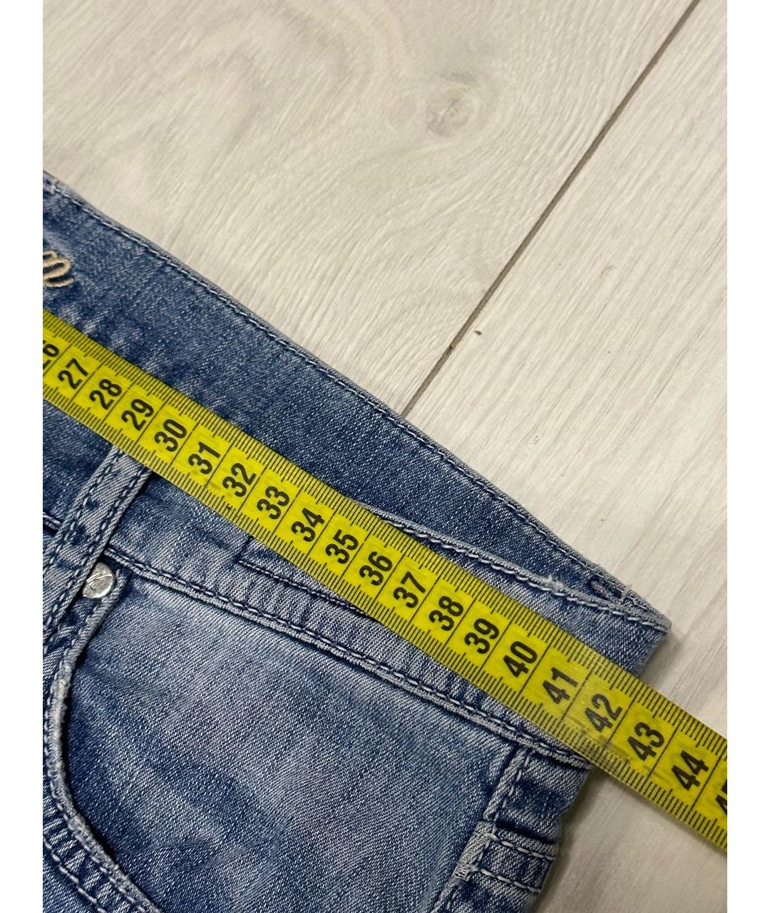 KITON Голубые хлопковые прямые джинсы, фото 6