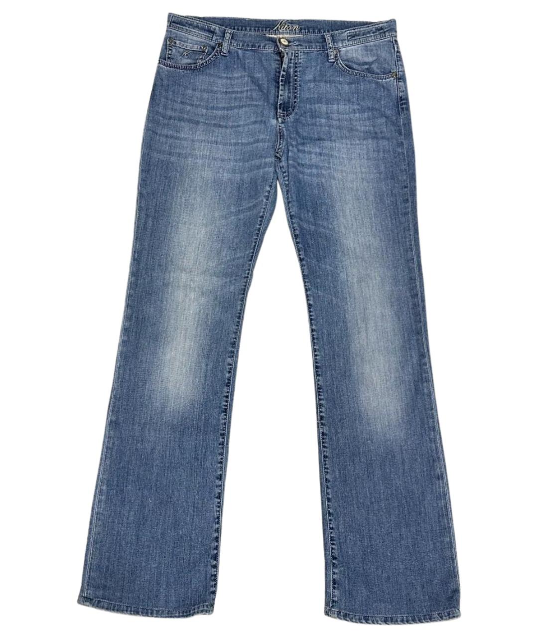 KITON Голубые хлопковые прямые джинсы, фото 1